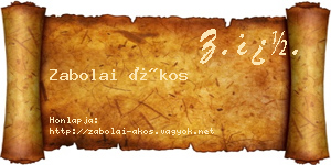 Zabolai Ákos névjegykártya